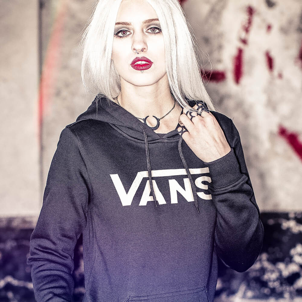 Grey vans hotsell hoodie womens