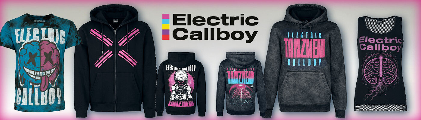 DRESS LOUD. DANCE LOUDER. / [object Object] / Get your hands on the latest Electric Callboy merch. / Check it out!