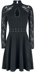 Turn Up Lace Dress, Gothicana by EMP, Medium-length dress