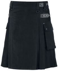 Kilt, Black Premium by EMP, Medium-length skirt