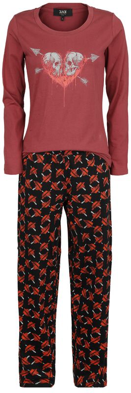 Pyjamas with skull and heart print