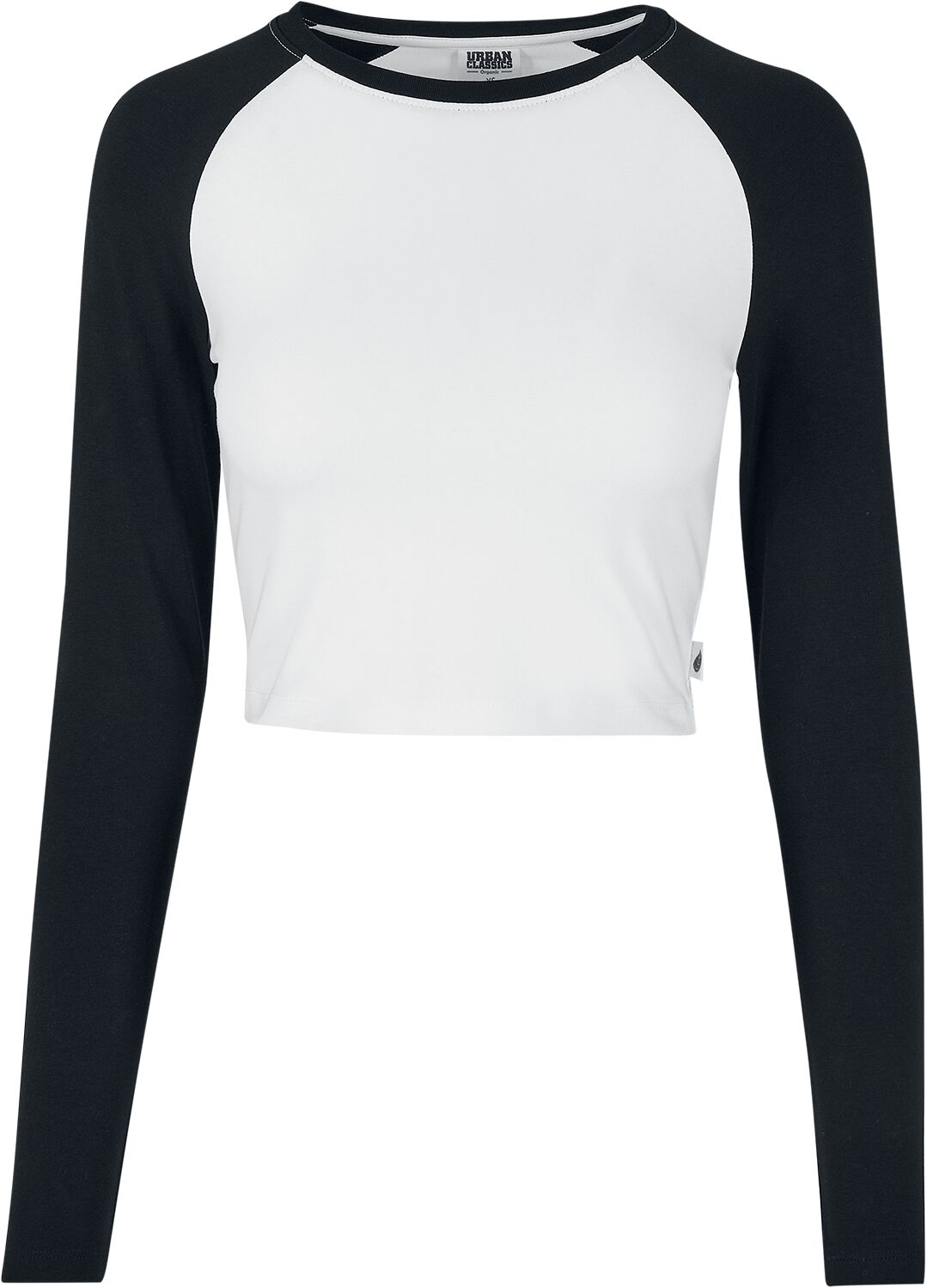 Ladies' organic cropped retro long-sleeved baseball top, Urban Classics  Long-sleeve Shirt