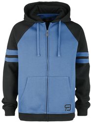 Black/blue zip hoodie, RED by EMP, Hooded zip