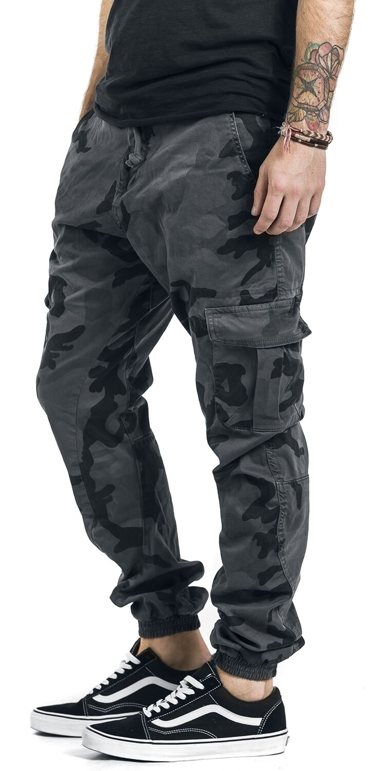 Pantalon Cargo Jogging Homme - 100% Coton, Camouflage - 6 Poches - Tailles S à 5XL