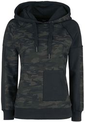 Black Hoodie with Camouflage Pattern