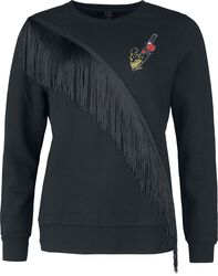Jumper with fringes and embroidery, RED by EMP, Sweatshirt