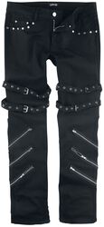 Jared - Black Jeans with Buckles, Zips and Studs, Gothicana by EMP, Jeans