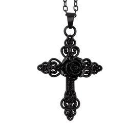 Black Rose Cross, etNox, Necklace