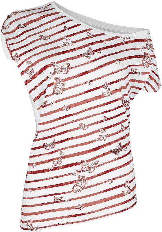 T-shirt with butterflies and stripes