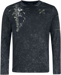 Used-look long-sleeved top with prints, Rock Rebel by EMP, Long-sleeve Shirt