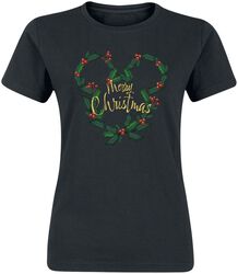 Mickey Christmas mistletoe head, Mickey Mouse, T-Shirt