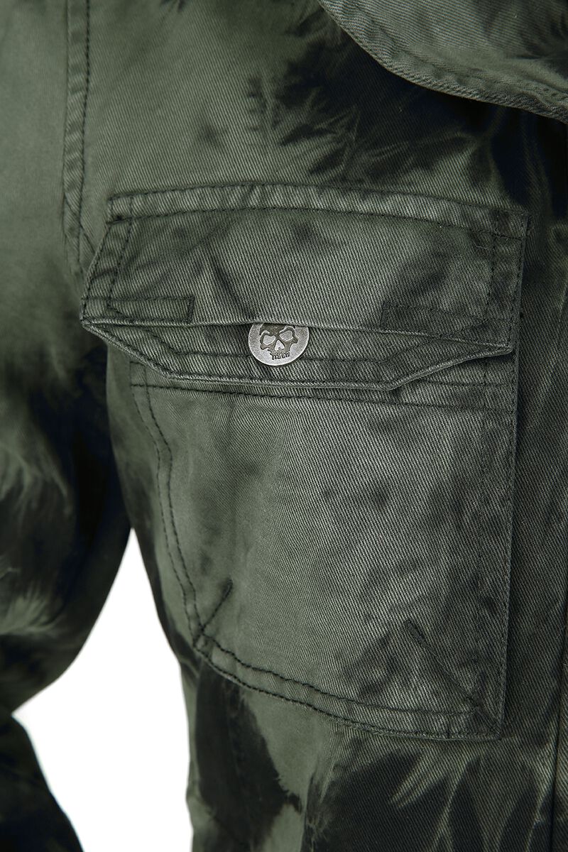 Green Winter Jacket with Batik Wash Rock Rebel by EMP Winter Jacket EMP