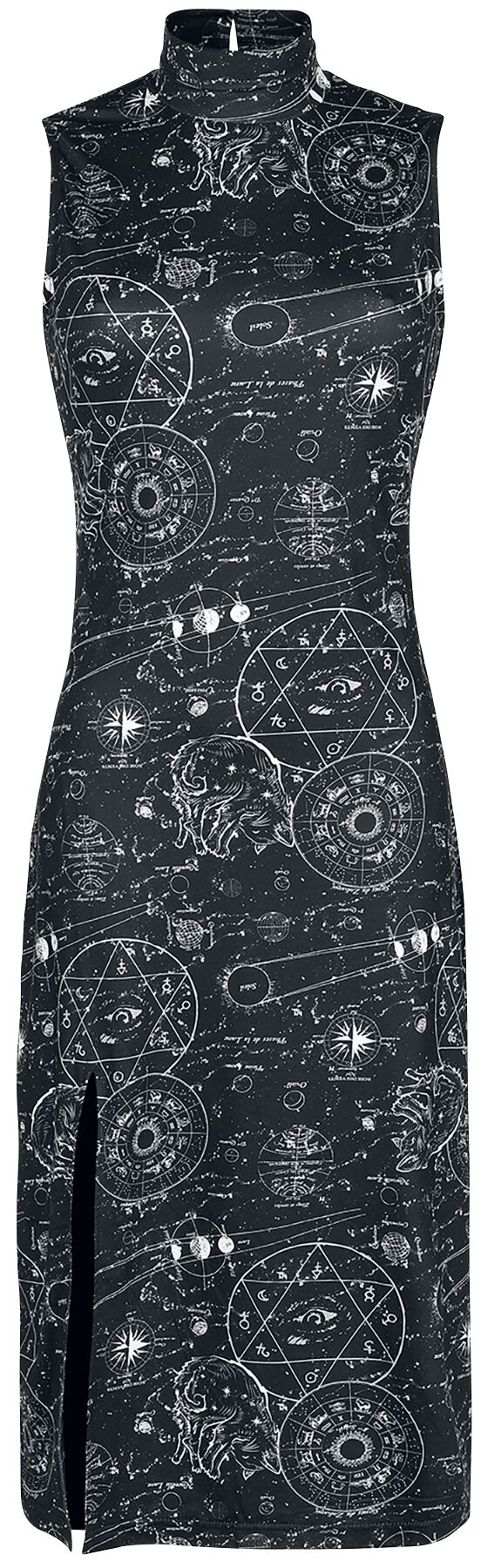 Alchemy Cat Print Midi Cut Out Dress | Jawbreaker Midi Dress | EMP Alchemy Cat Print Midi Cut Out Dress | Jawbreaker Midi Dress | EMP