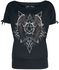 Gothicana X Anne Stokes - Black T-Shirt with Print and Lacing