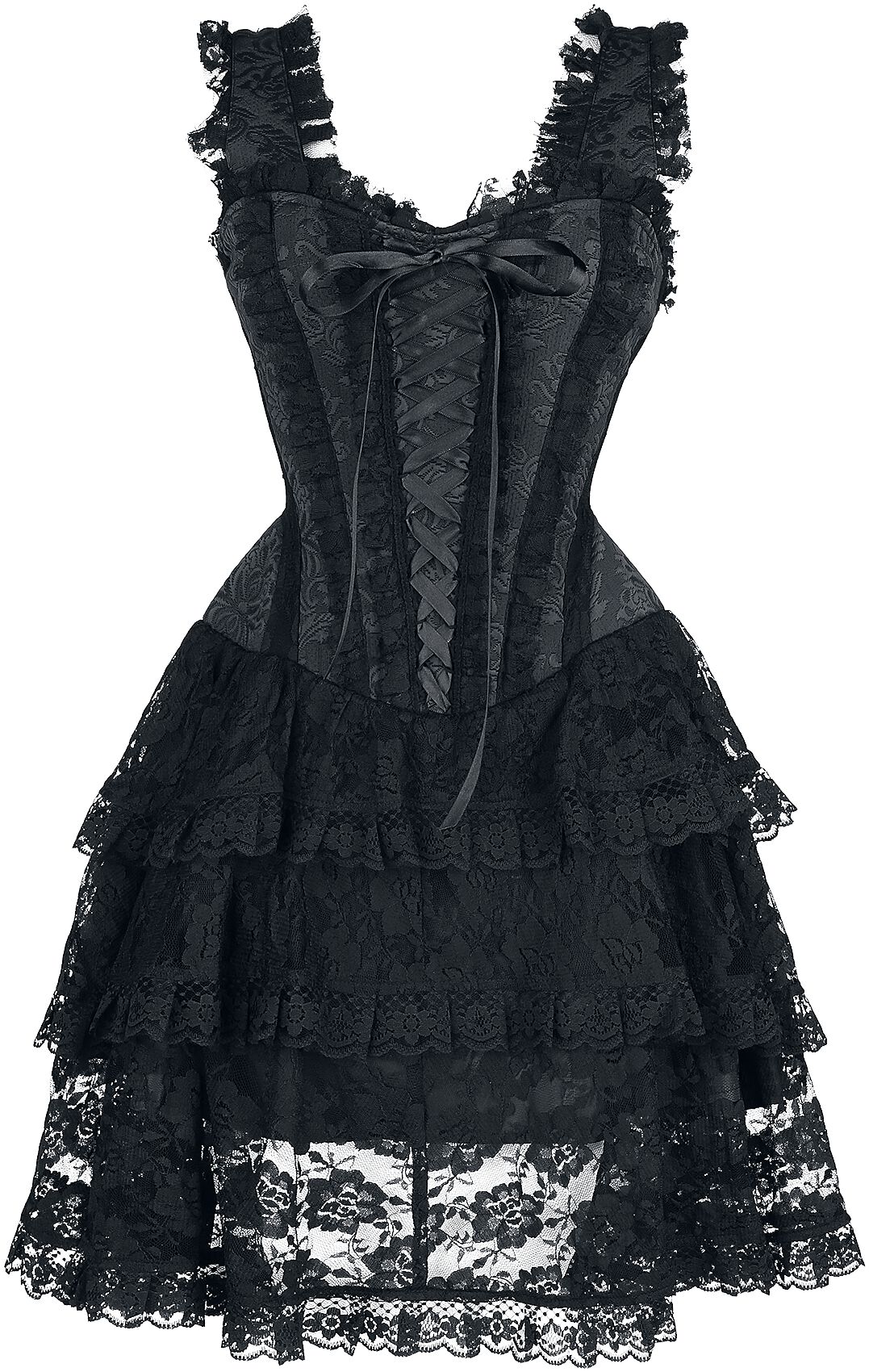 Short Corset Dress with Lace, Gothicana by EMP Short dress