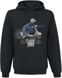 Cookie Monster - Classic cookie biker, Sesame Street, Hooded sweater