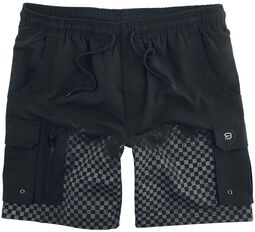Swimshorts with Chessboard Print, RED by EMP, Swim Shorts