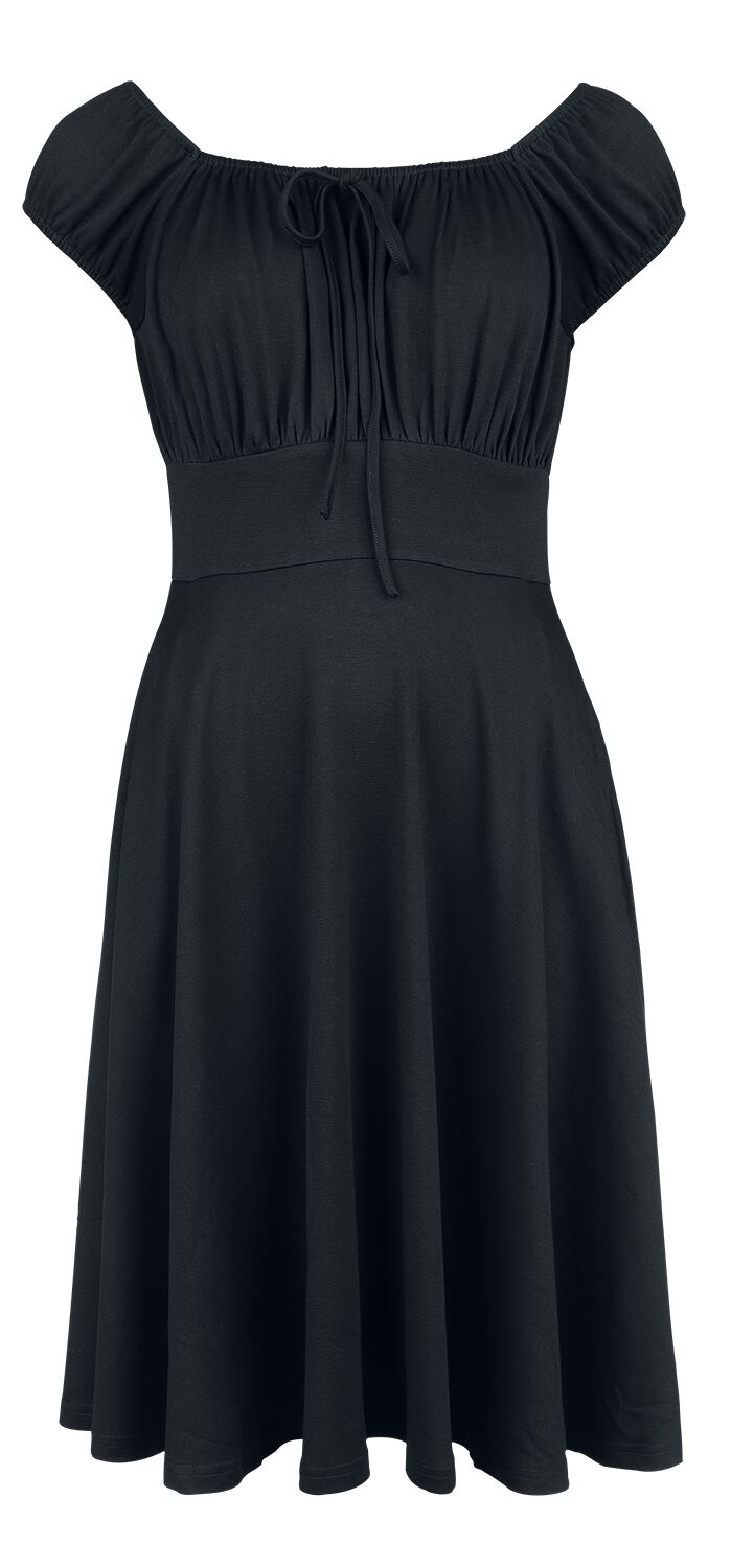 Gathered Neckline Flare Dress | Voodoo Vixen Midi Dress | EMP Gathered Neckline Flare Dress | Voodoo Vixen Midi Dress | EMP