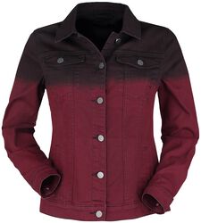 Red denim jacket with colour transition, Black Premium by EMP, Jeans Jacket