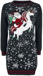 Santa Riding Unicorn, Ugly Christmas Sweater, Medium-length dress