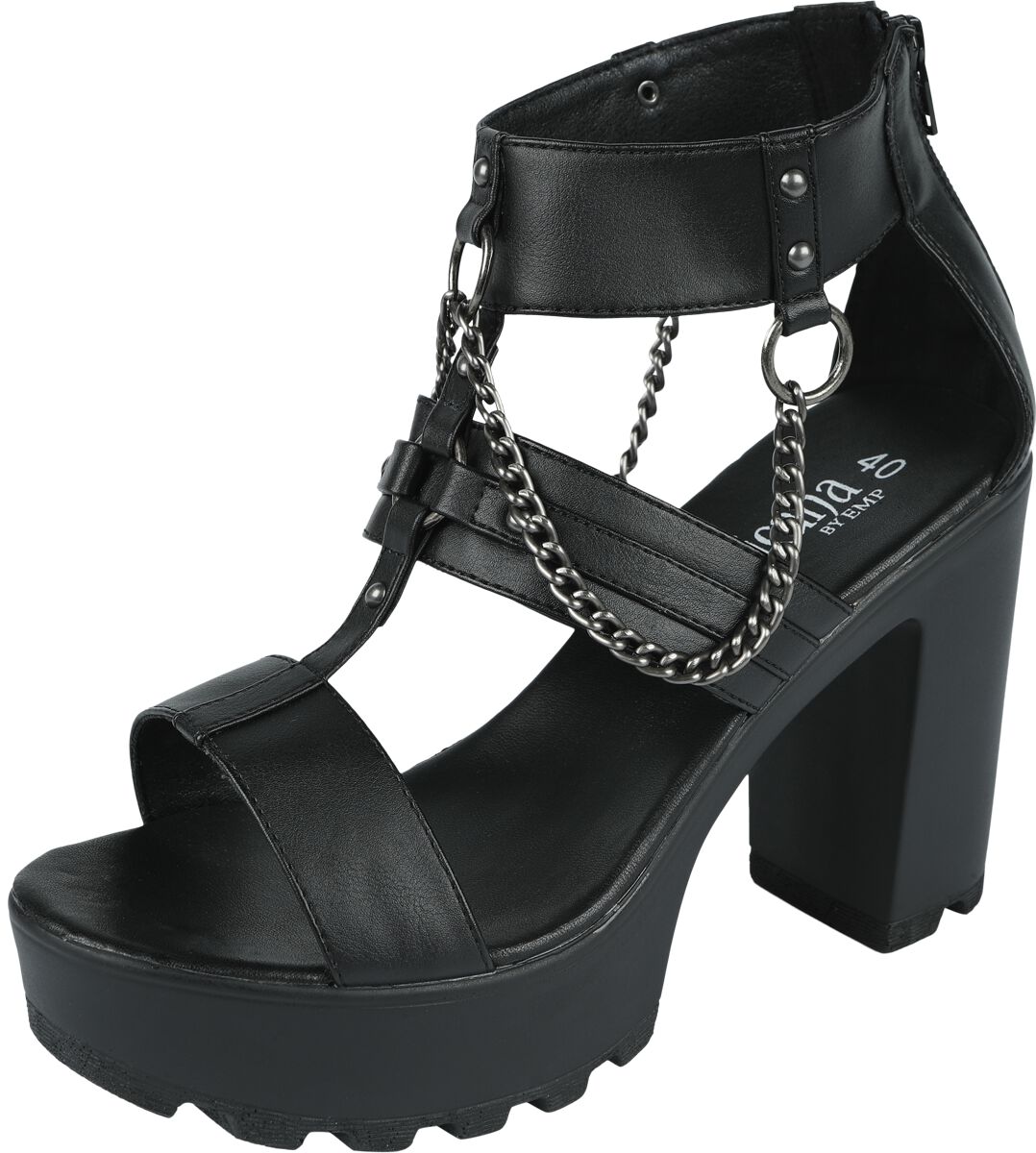 High Heels With Chains And Rivets Gothicana by EMP High Heel EMP
