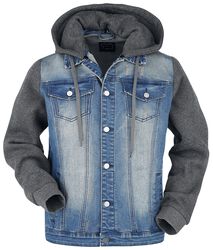 Denim Jacket with Hood, RED by EMP, Jeans Jacket