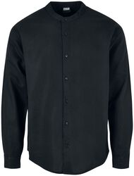 Cotton linen stand-up collar shirt, Urban Classics, Longsleeve