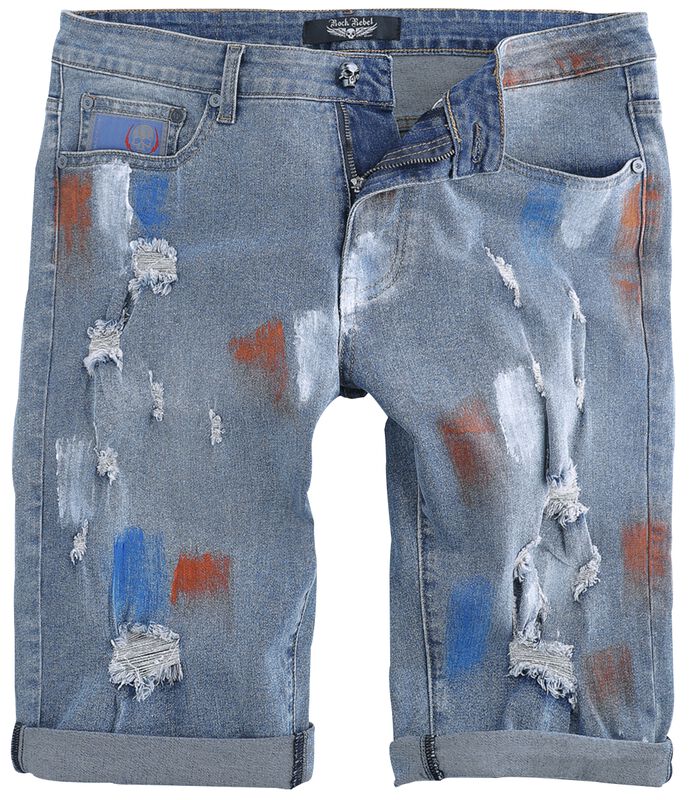 Shorts with distressed effects