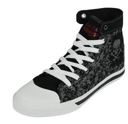 High Trainers with Skull Allover Print, Rock Rebel by EMP, Sneakers High