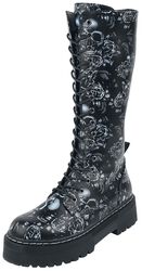 Boots with Skull Print, Black Premium by EMP, Boot