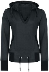 Patched Hoodie, Black Premium by EMP, Hooded sweater