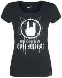 Black T-shirt with Rockhand Print and Lettering, EMP Stage Collection, T-Shirt