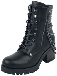 Boots with Chains and Decorative Zips, Gothicana by EMP, Boot