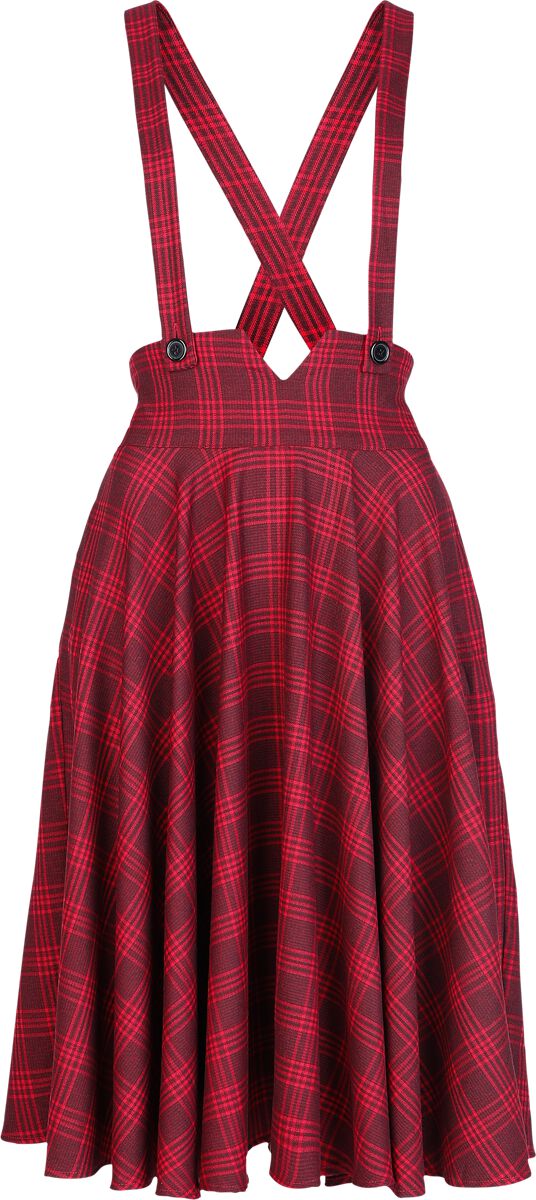 Plaid Removable Suspender Flare Skirt Voodoo Vixen Midi Skirt EMP