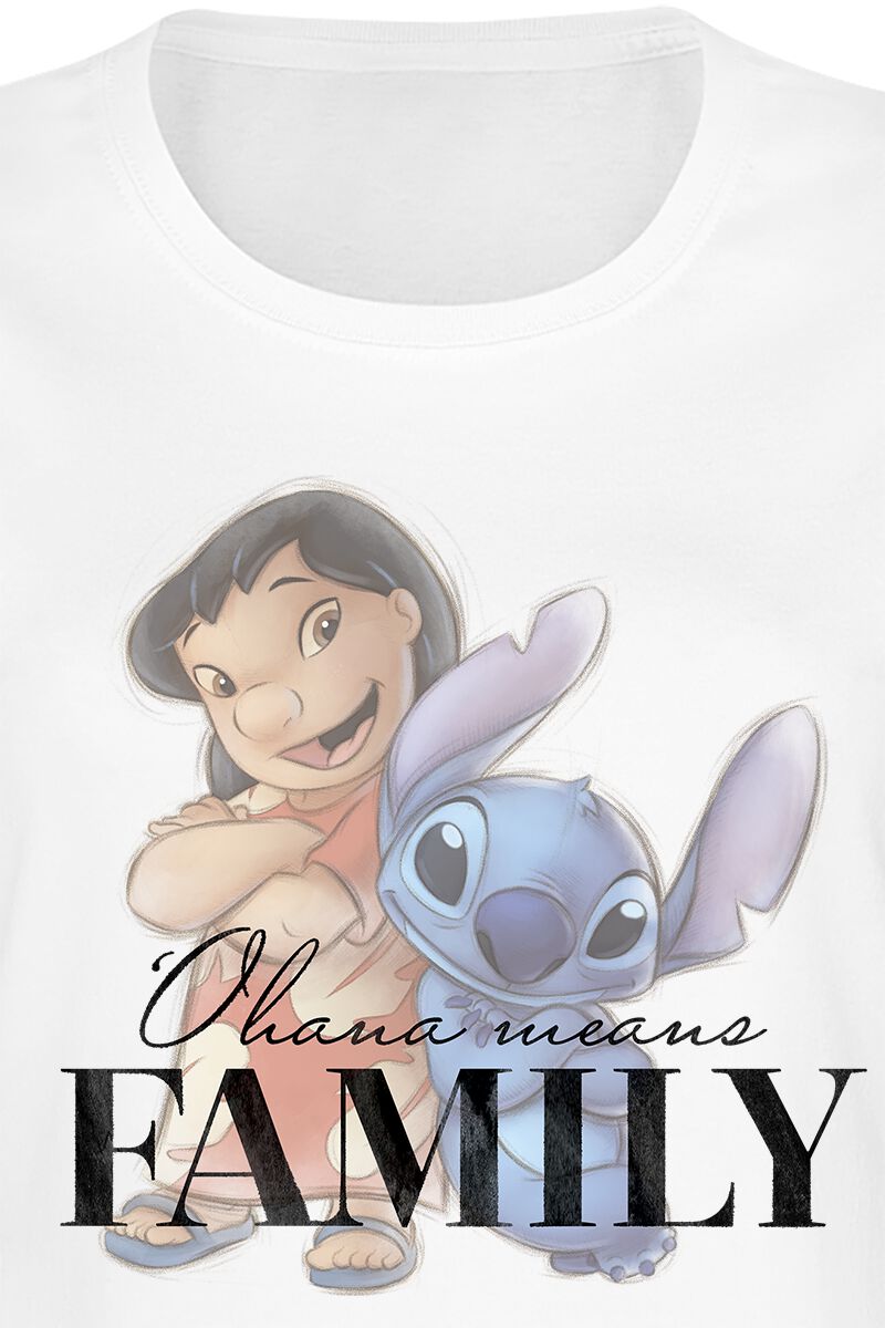 Camiseta Lilo & Stitch - Ohana Means Family - Manga Corta, Diseño Temático - Para Fans De La Película Y El Significado De Familia