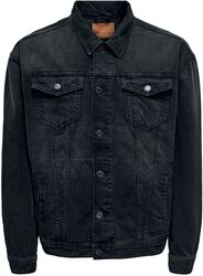 ONSRICK OVZ BLACK 5429 JACKET NOOS, ONLY and SONS, Jeans Jacket