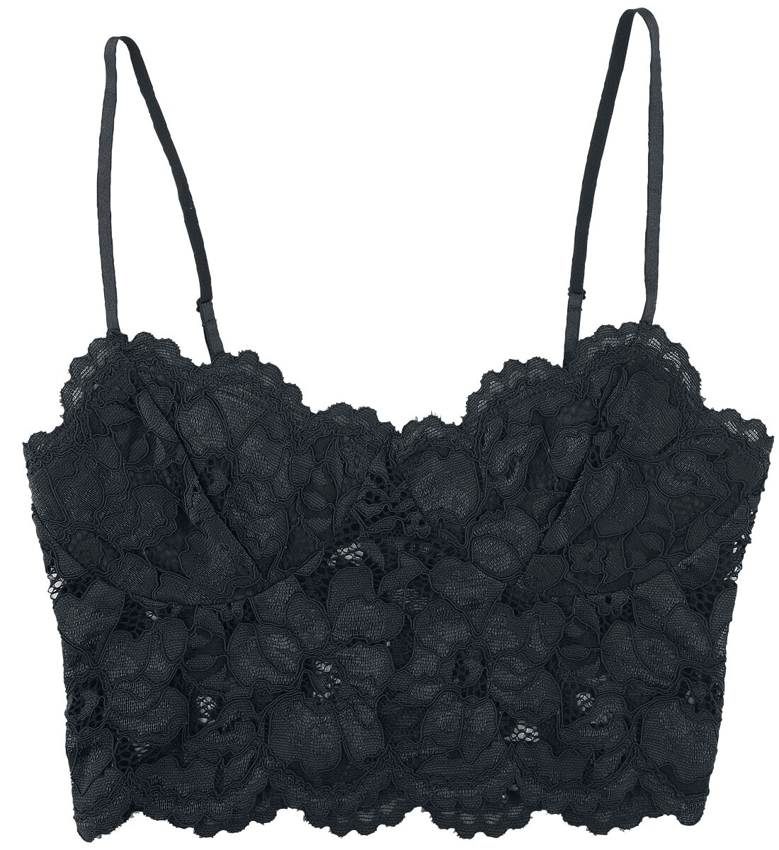 Black Floral Lace Bralette, Black Premium by EMP Bustier