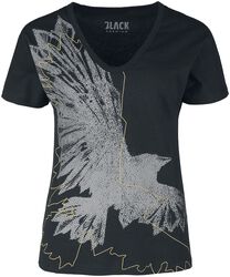 T-shirt with Raven Print, Black Premium by EMP, T-Shirt