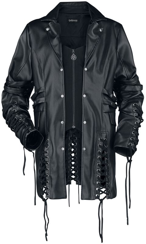 Elaborate Faux-Leather Coat