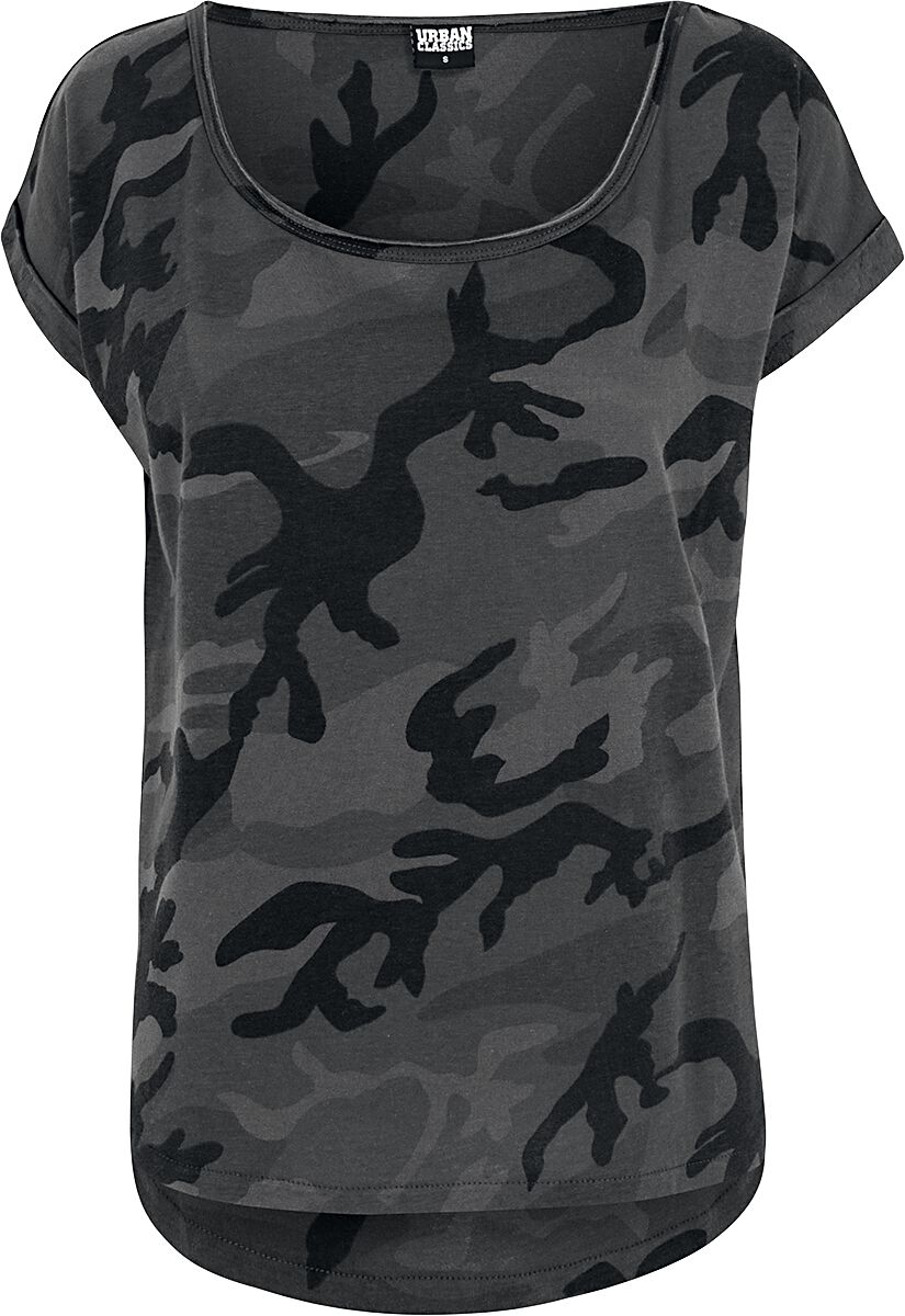 Ladies Camo Back Shaped Tee Urban Classics T-Shirt EMP