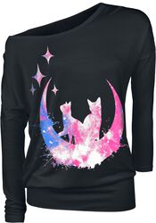 Long-Sleeve Top with Cat Print, Full Volume by EMP, Long-sleeve Shirt