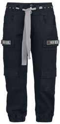 Cargo trousers with studs and patches, Rock Rebel by EMP, Cloth Trousers