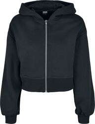 Ladies Short Oversized Zip Jacket, Urban Classics, Hooded zip