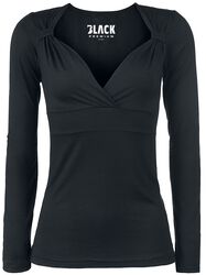 Fashion V-Top Long, Black Premium by EMP, Long-sleeve Shirt