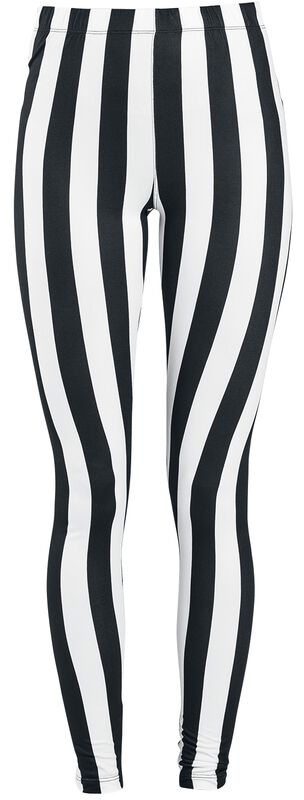 Black/White Striped Leggings