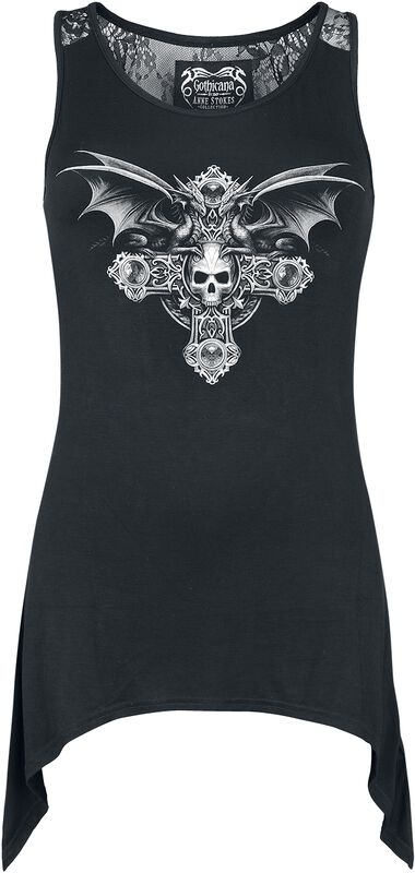 Gothicana X Anne Stokes - Top with lace on the back
