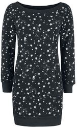Sweat Dress with All-Over Star Print, RED by EMP, Short dress