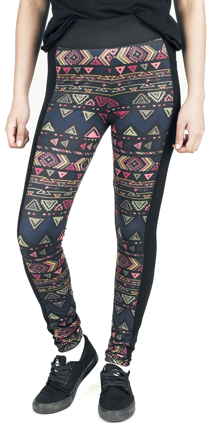 Schwarze Leggings mit farbenfrohem Muster | RED by EMP ...