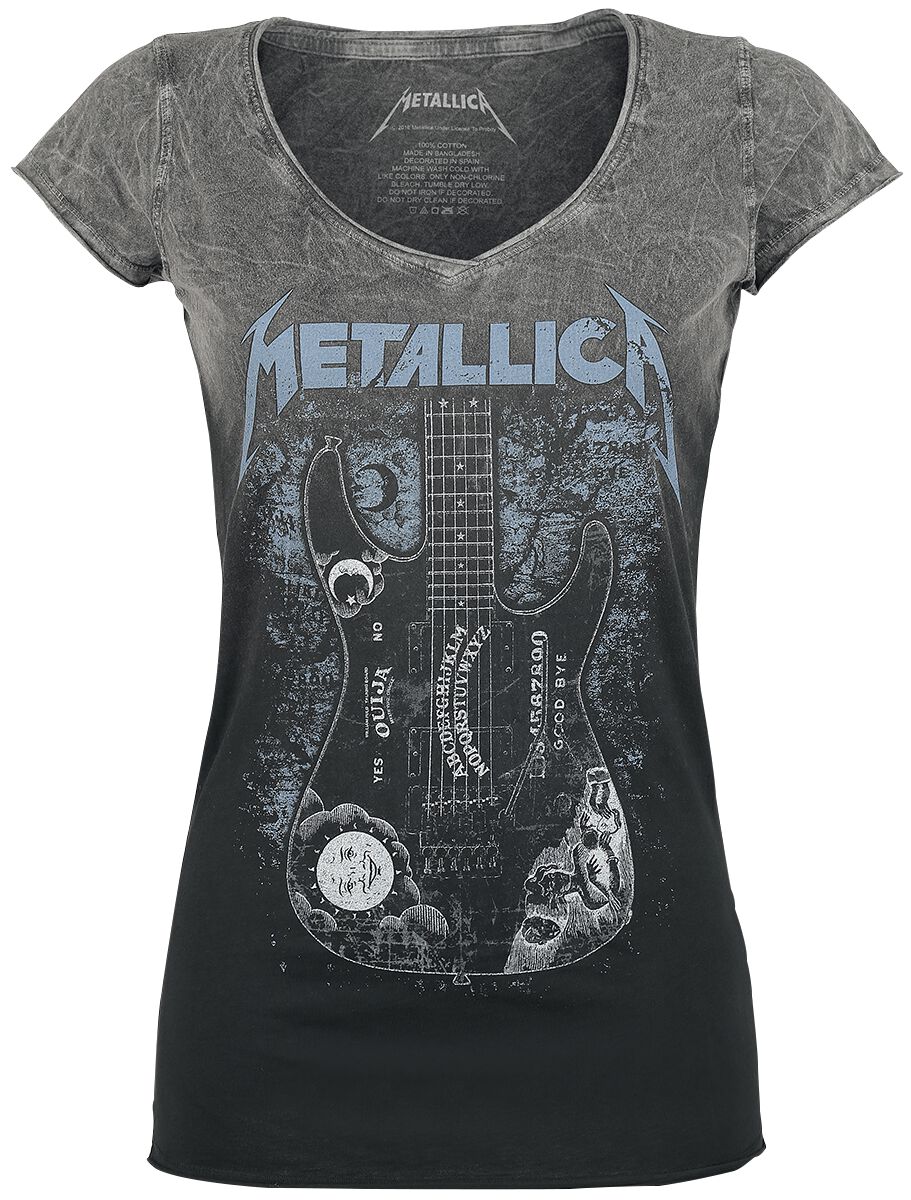 Metallica Logo Tee Shirt Metallica Femme Ouija Guitar Metallica T