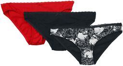 Pack of three pairs of underwear with octopus, Gothicana by EMP, Underpants